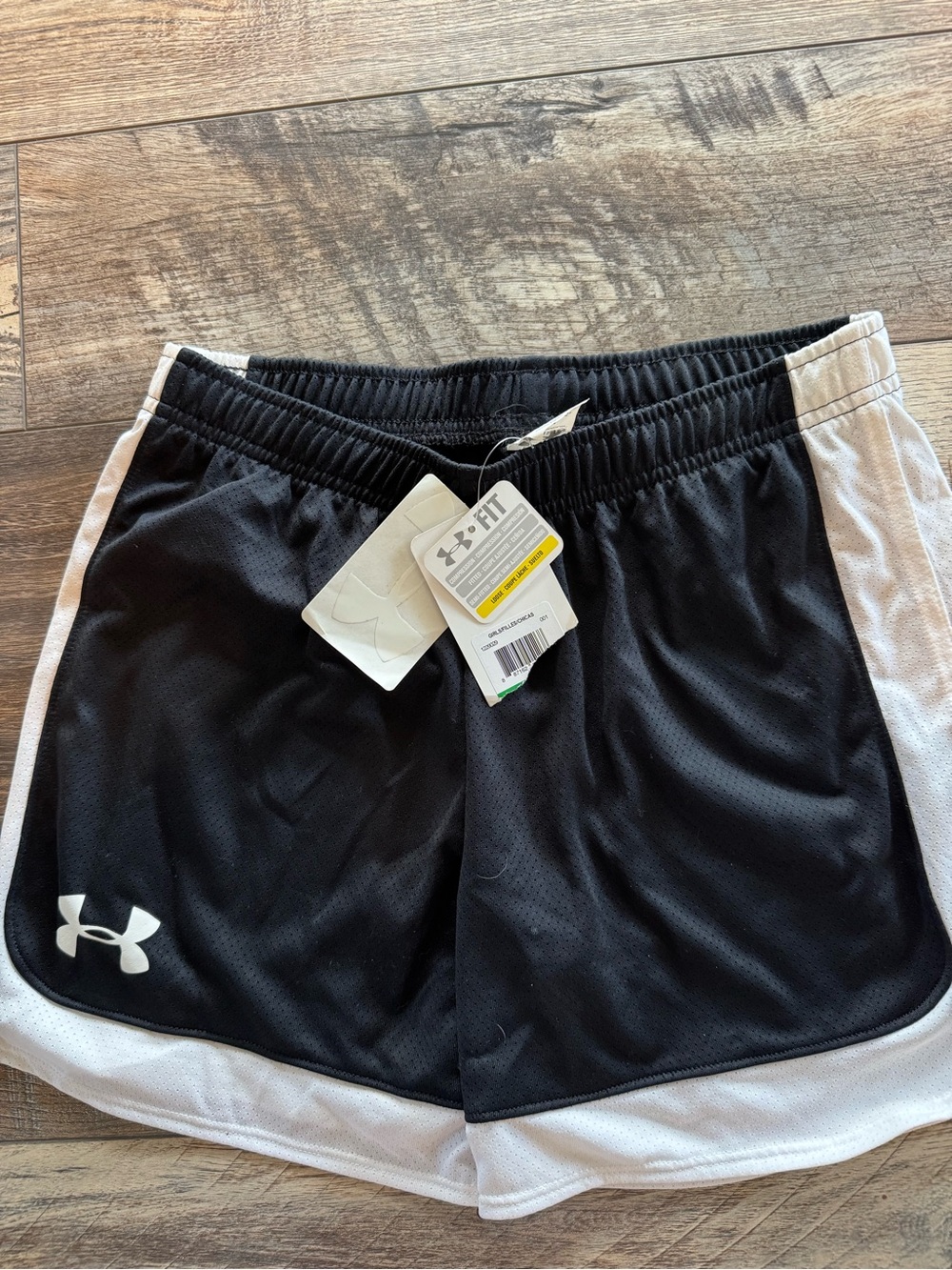 Under Armour Black and White Kids' Athletic Shorts